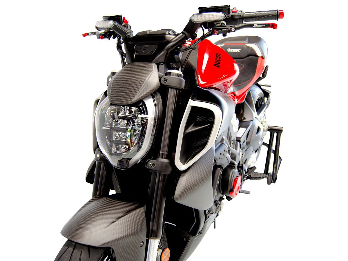 DUCABIKE (DBK) - ドライカーボン ヘッドライト カウル (艶なし) DIAVEL V4