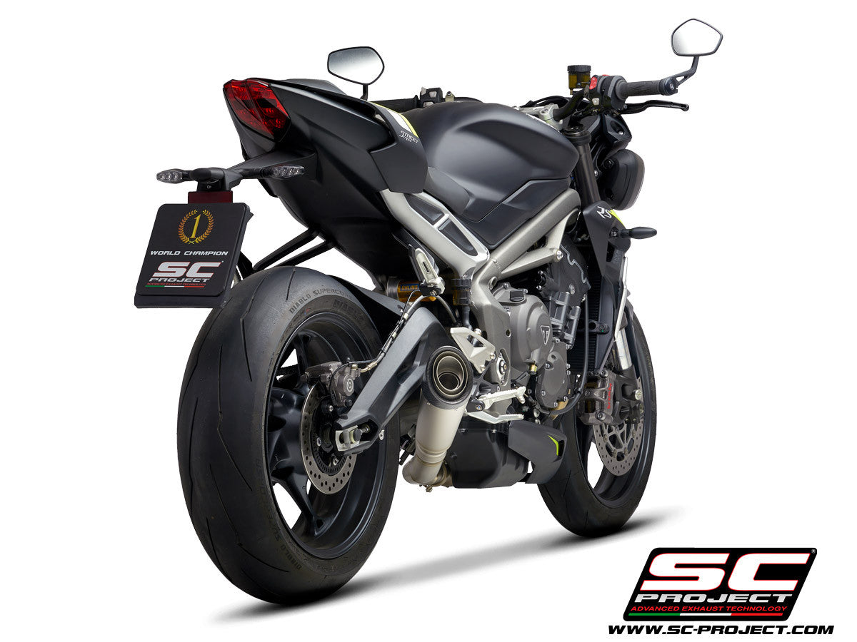 SC-PROJECT - S1 スリップオンサイレンサー & フルチタンリンクパイプ (消音バッフル付属) STREET TRIPLE 765 S /  R / RS '17-19